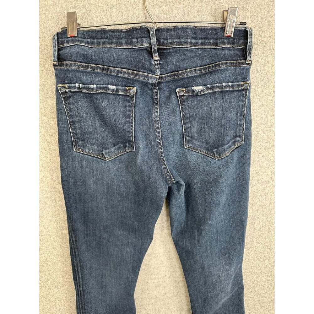 Frame Le Skinny De Jeanne Jeans Blue Medium Wash 29 Wooster Frayed Distressed - Picture 12 of 16